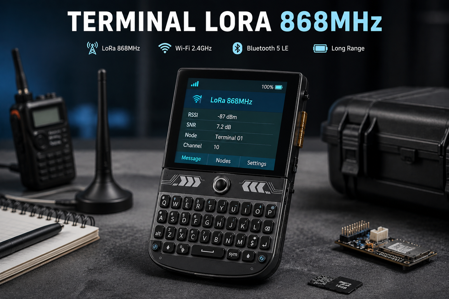 Модуль LoRa LILYGO TTGO T-Deck 868 МГц, черный, ESP32-S3, IPS 2.8