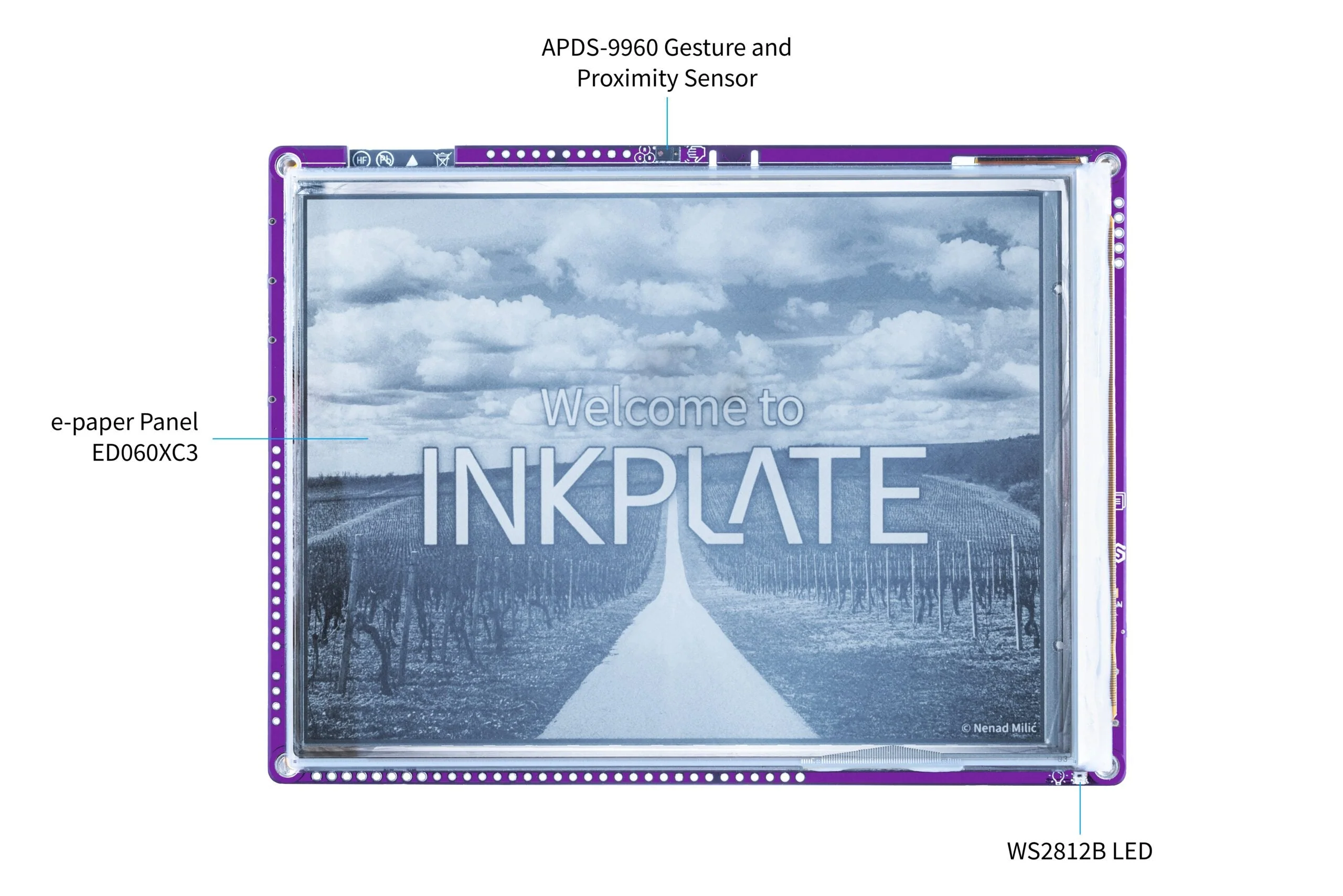 Модуль Inkplate 6MOTION, 6-дюймовый дисплей на электронных чернилах, STM32H743, WiFi/Bluetooth