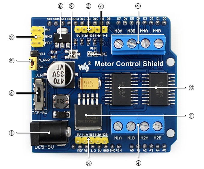Motor Contol Shield - kontroler silników dla Arduino