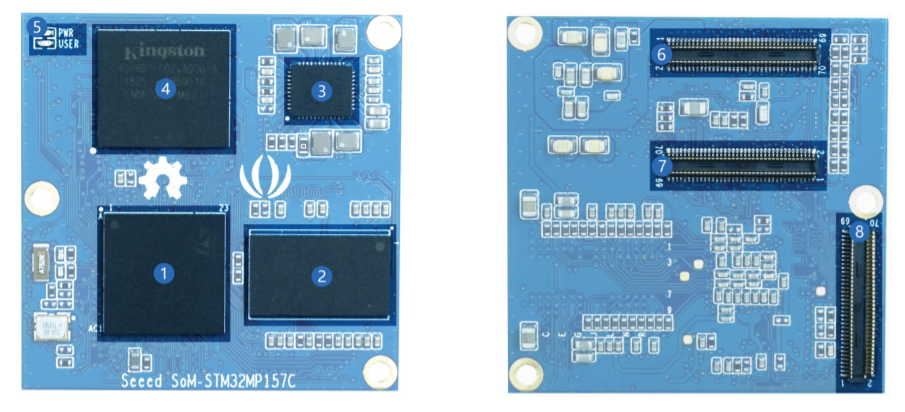 Модуль SoM Seeed Studio STM32MP157C, ARM Cortex-A7, 512 МБ DDR3, 4 ГБ eMMC
