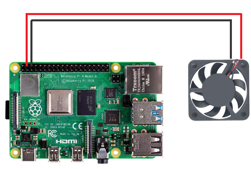 Кулер Ice Tower Low Profile для Raspberry Pi 3B+/4B, активное охлаждение (5 В)